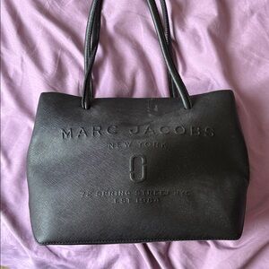 Marc Jacobs Black Embossed Logo Tote Bag